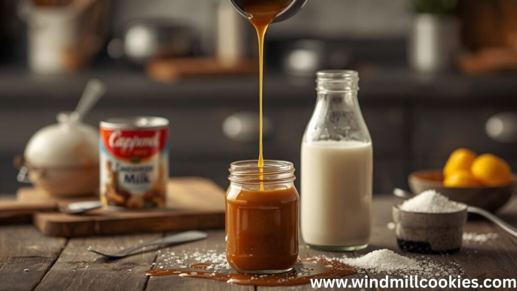 homemade caramel sauce with sweetened condensed milk